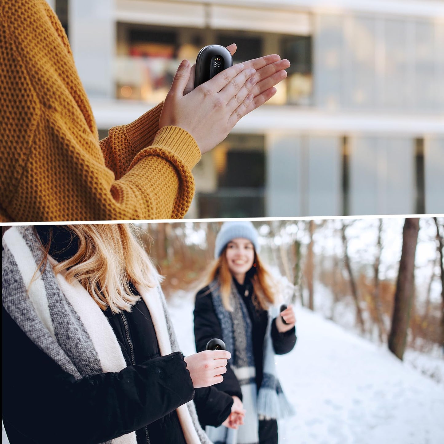 coldSky Hand Warmers Rechargeable 2 Pack, Magnetic Electric Hand Warmer with Digital Display, Reusable Handwarmers Heat Up to 140℉, Portable Pocket Heater Warm Gift for Outdoors, Camping, Hunting