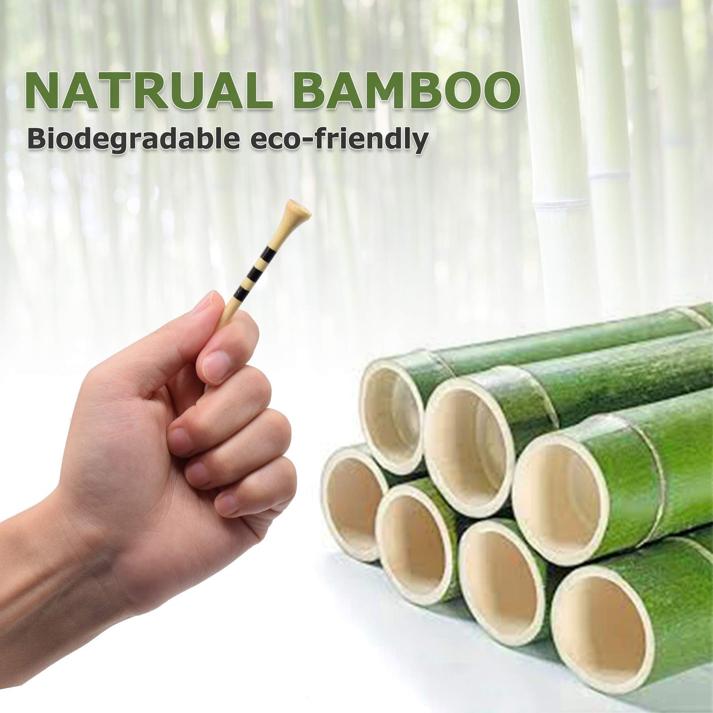 SAPLIZE Golf Tees Bamboo Tees, Pack of 150 (2-3/4"), Stable and Reliable Golf Tees