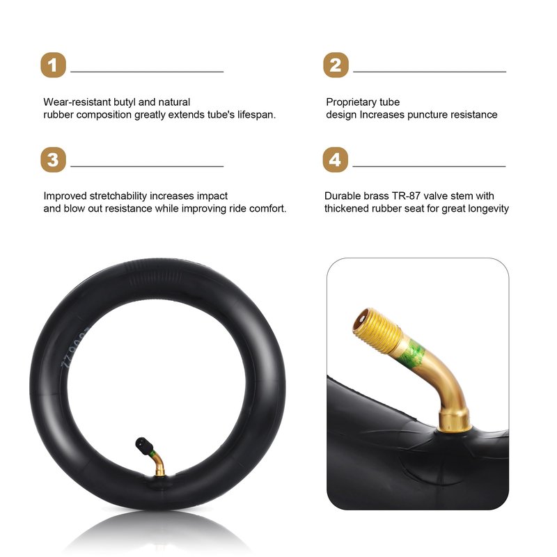 2 Pack of 8x1 1/4 200x45 Inner Tubes with Angled Valve Stem Replacement for A-Bike Folding Bike Jetson Beam Electric Scooter Butyl Rubber