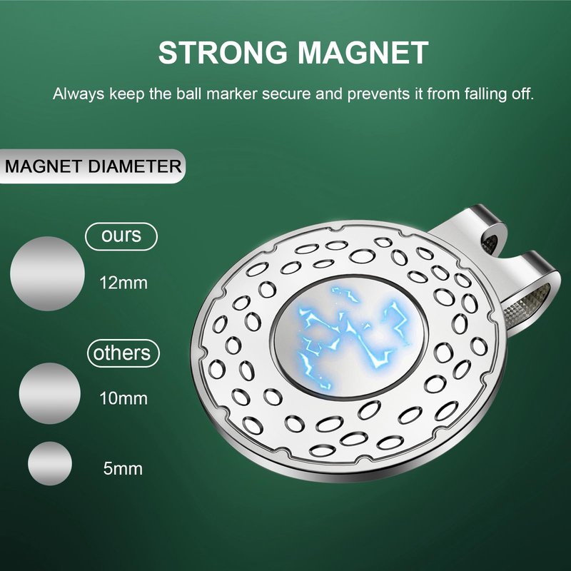 GHHJX Magnetic Golf Hat Clip Golf Ball Aiming Marker Professional Golf Training Aids Accessories,12 Pieces ((Ball Marker Not Included))