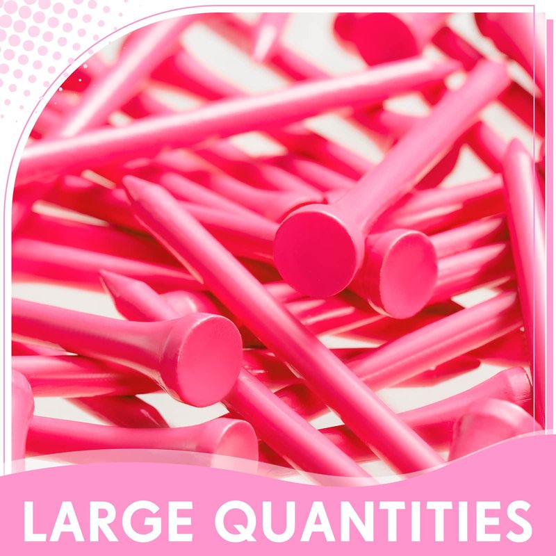 Jenaai 200 Pcs Golf Tees Bamboo Golf Tees Professional Golf Tees Bulk for Women Golf Club Accessories(2-3/4 Inch,Pink)