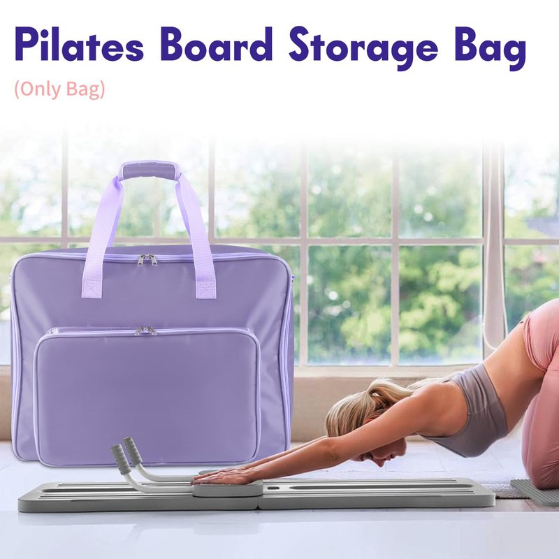 Crisinant Storage Bag for Pilates Board, Pilates Board Organizer, Shoulder Gym Bags with Multi Pockets Portable Carrying Bag for Gym, Pilates, Yoga, Outdoor Exercise, Home Storage, Daily Use, Bag Only