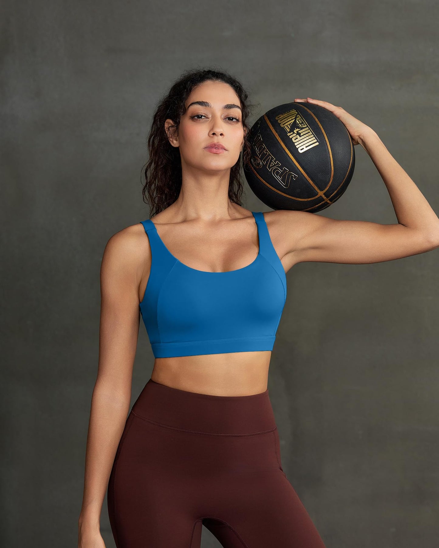 RUNNING GIRL Sports Bras for Women High Support,Molded Cups High Impact Sports Bra for Women Large Bust(3050_Dark Blue_M)