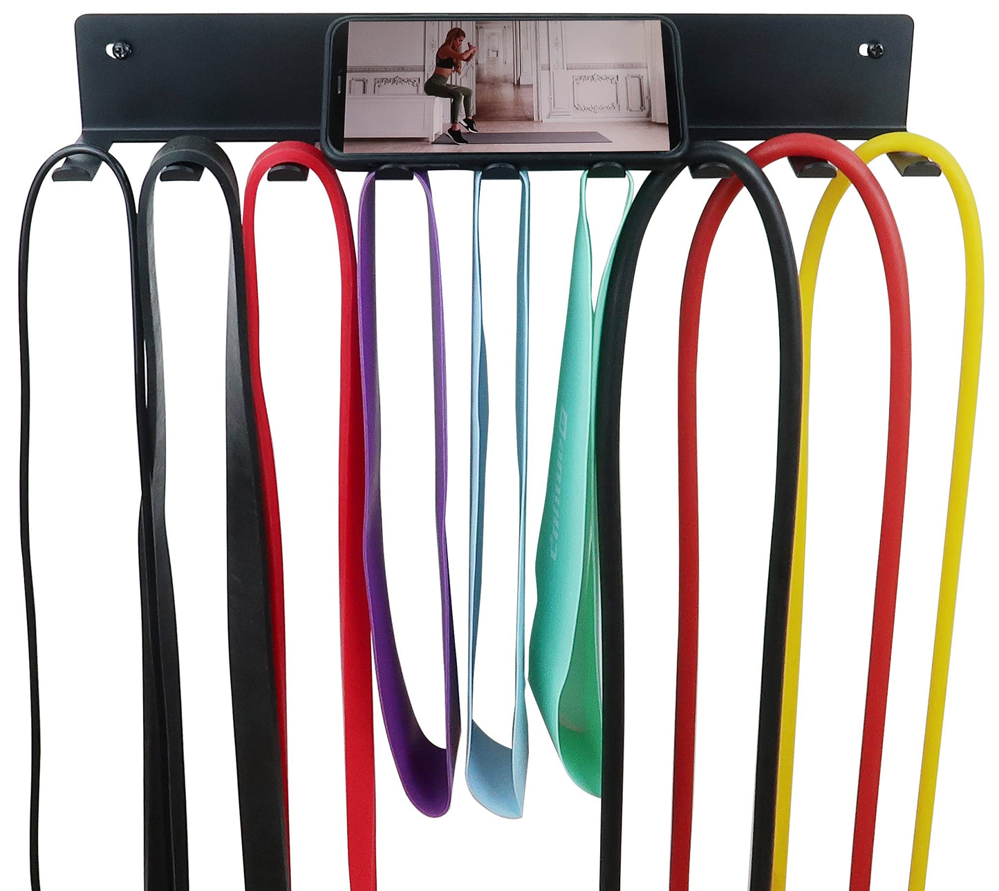 Multi-Purpose Storage Rack Resistance Bands Rack Gym Storage Rack Fitness Bands Rack Heavy Duty Rack for Resistance Bands, Straps, Jump Ropes, Foam Rollers, Chains, Weight Belts, Tools (S)