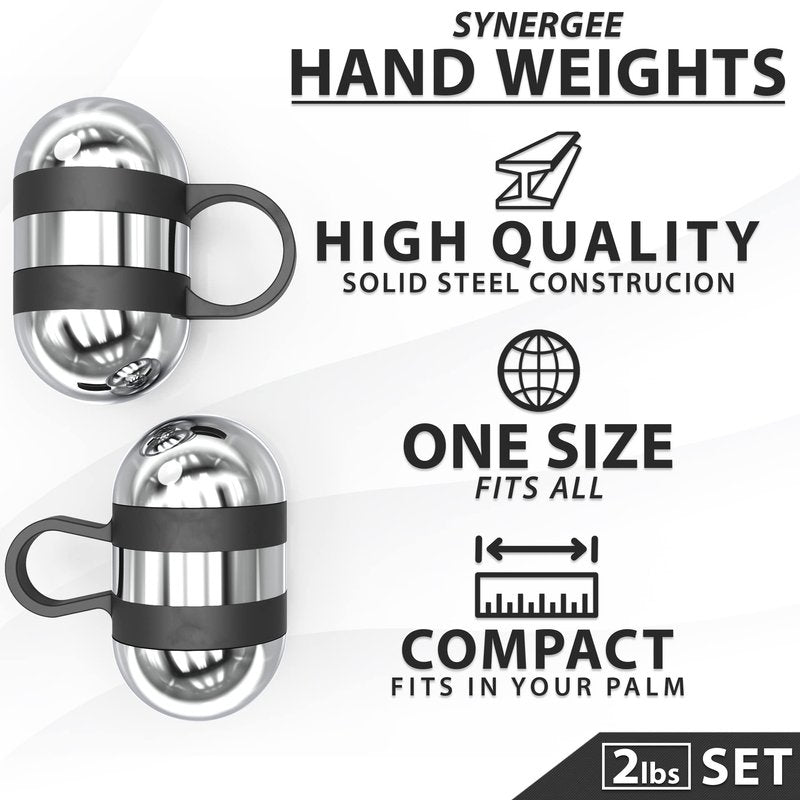 Synergee 2lb Set Cardio Hand Weights. Stainless Steel Hand Weights. Dumbbell Set.