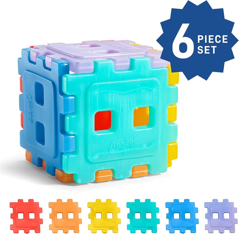 Kids Puzzle Shaped Lunch Box Ice Packs - Reusable Freeze Blocks for Insulated Bags | Multicolored 6-Pack