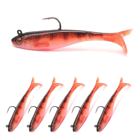 6-Piece Pre-Rigged Jig Head Soft Plastic Fishing Lures - Paddle Tail Swimbaits for Bass Fishing, Shad or Tadpole Lure with Spinner, Premium Fishing Bait for Freshwater Saltwater, Trout Crappie