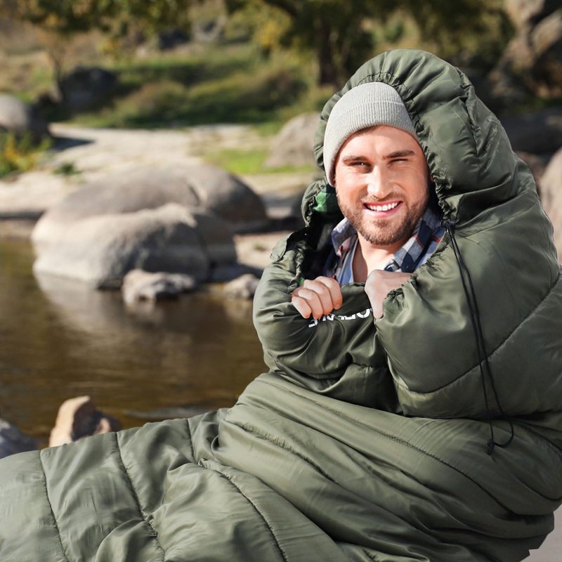 POEPORE 0 Degree Sleeping Bag 100% Cotton Flannel XXL Cold Weather Winter Oversized Sleeping Bag for Adults Camping Zero Degree Big and Tall with Compression Sack