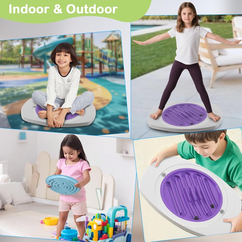 Zozimix Balance Board with Maze for Kids, 20 inch Labyrinth Wobble Board Rocking Seesaw Sensory Training with 2 Balls & 2 Replacement Labyrinth Disks, Non-Slip Pedals Indoor Outdoor for Boys Girls