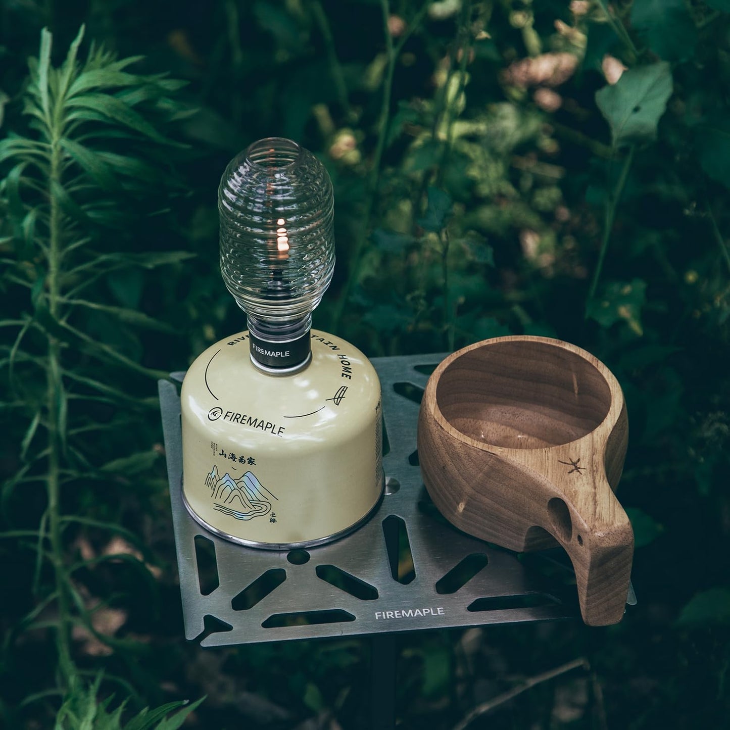 Fire-Maple Portable Tripod Stand Camping Table - Lightweight Aluminium Alloy & Stainless Steel, Detachable Feet, Adjustable Height, Compact Design