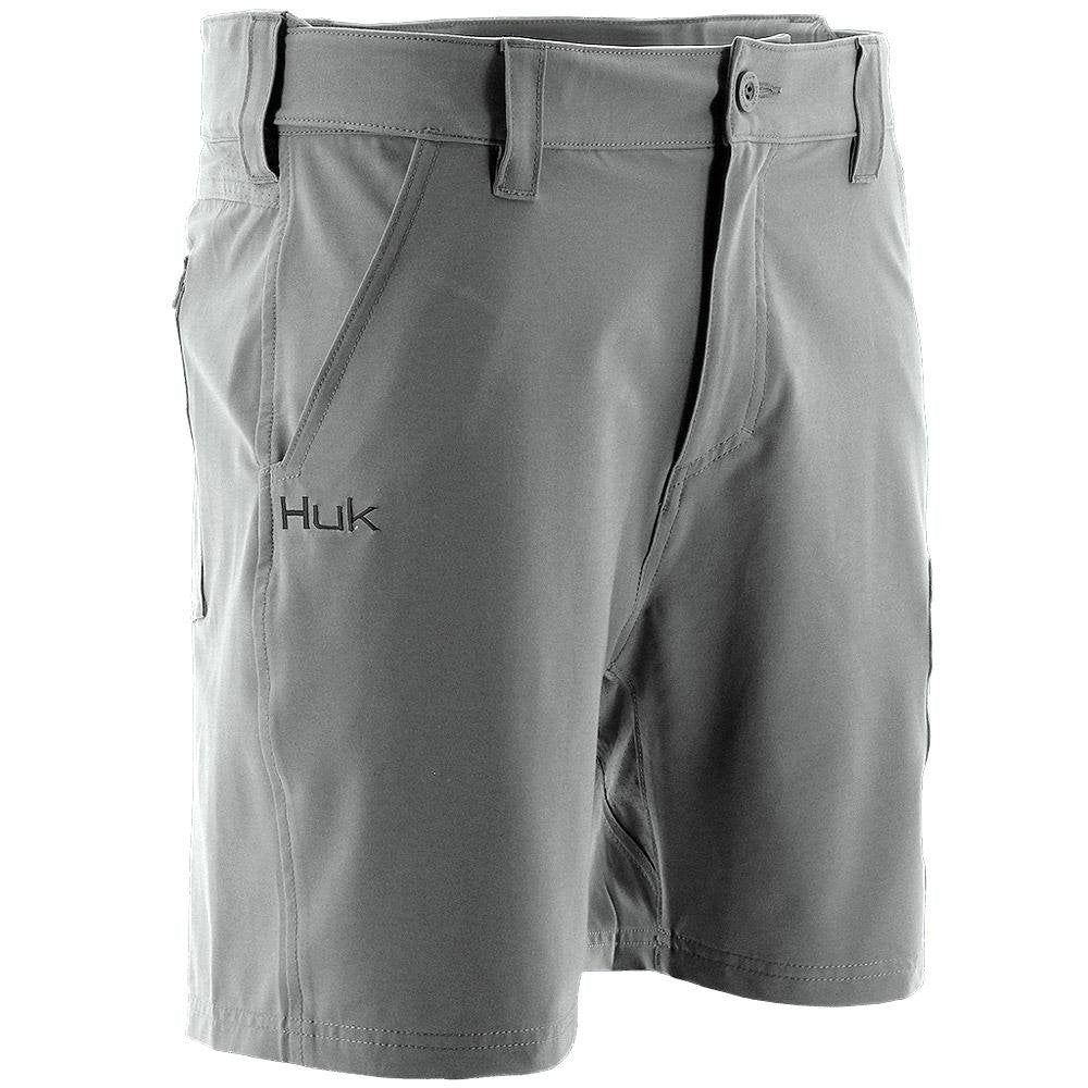 Huk Men's Standard Next Level Quick-Drying Performance Fishing Shorts, Charcoal-7", XL