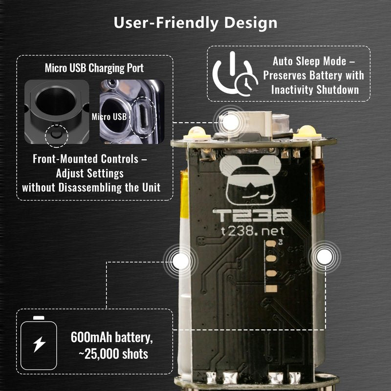 T238-Griffon Airsoft Tracer Unit, Spitfire Tactical Flash Simulator for Airsoft Green Tracer BBS/Gel Balls with 14mm CCW Threaded Interface