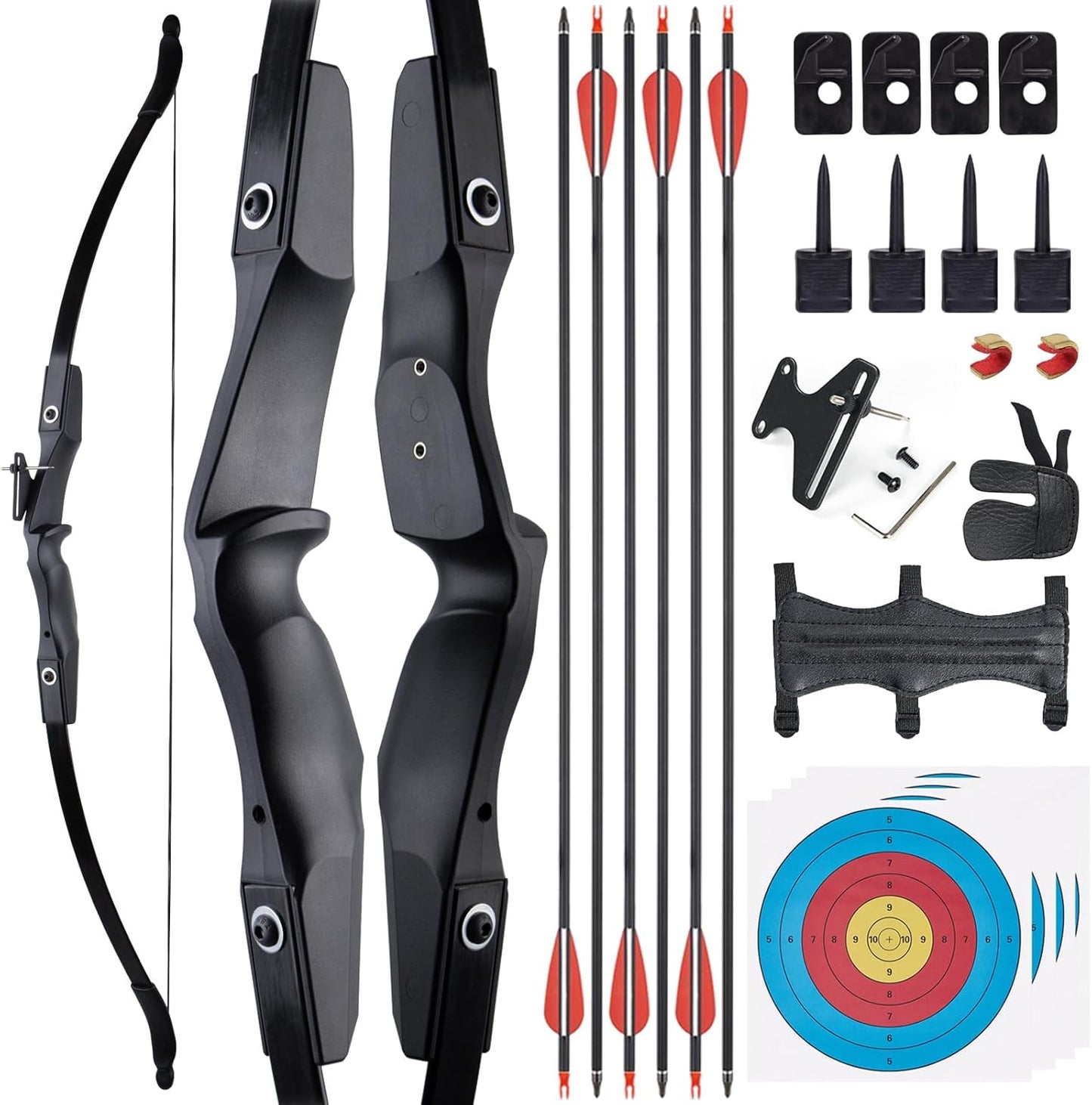 Recurve Bow and Arrow Set for Adults | Takedown Archery Kit for Beginners - Outdoor Target Practice - 18/30/40 Lbs