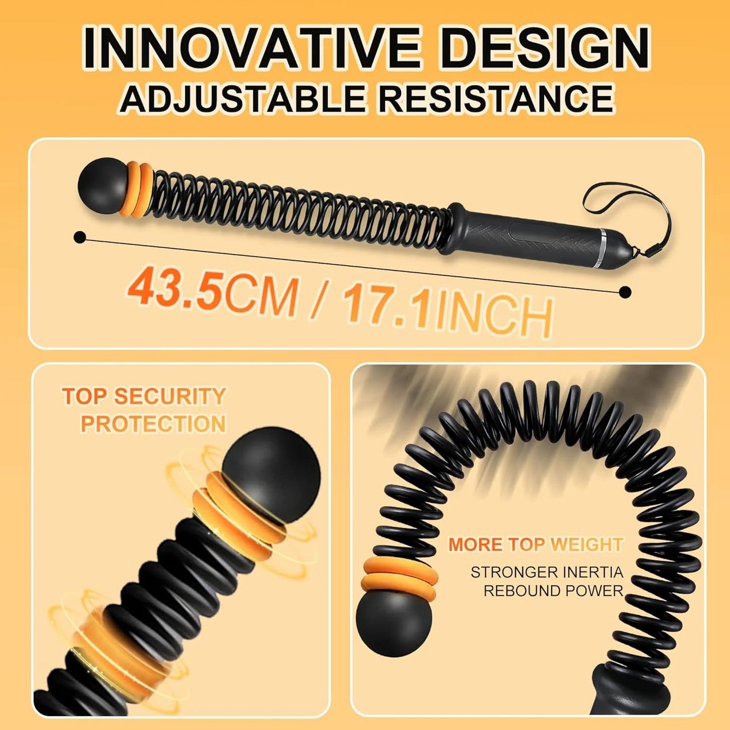 2026 Upgrade Ropeless Battle Ropes, Cordless Battle Ropes for Home Gym, Weighted Ropeless Battleropes, Multi-Functional Fitness Training Ropesfor Strength & Conditioning