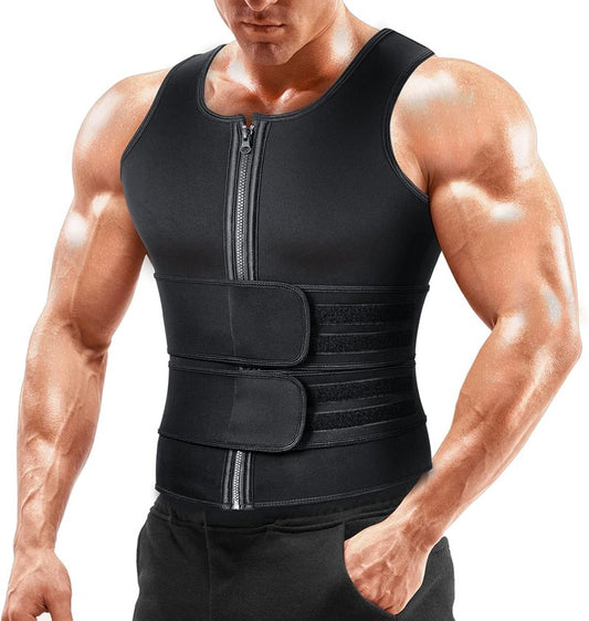 Sauna Vest Waist Trainer for Men - Double Sweat Belt Body Shaper for Gym Workouts | Fitness Apparel
