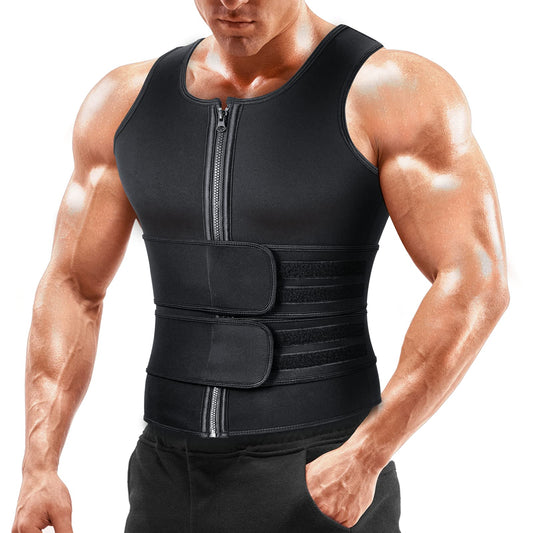 A+ Choice Sauna Vest Waist Trainer for Men - Mens Sauna Suit Large Sweat Belt Body Shaper for Gym Workout Exercise Faja Para Hombre Size Small