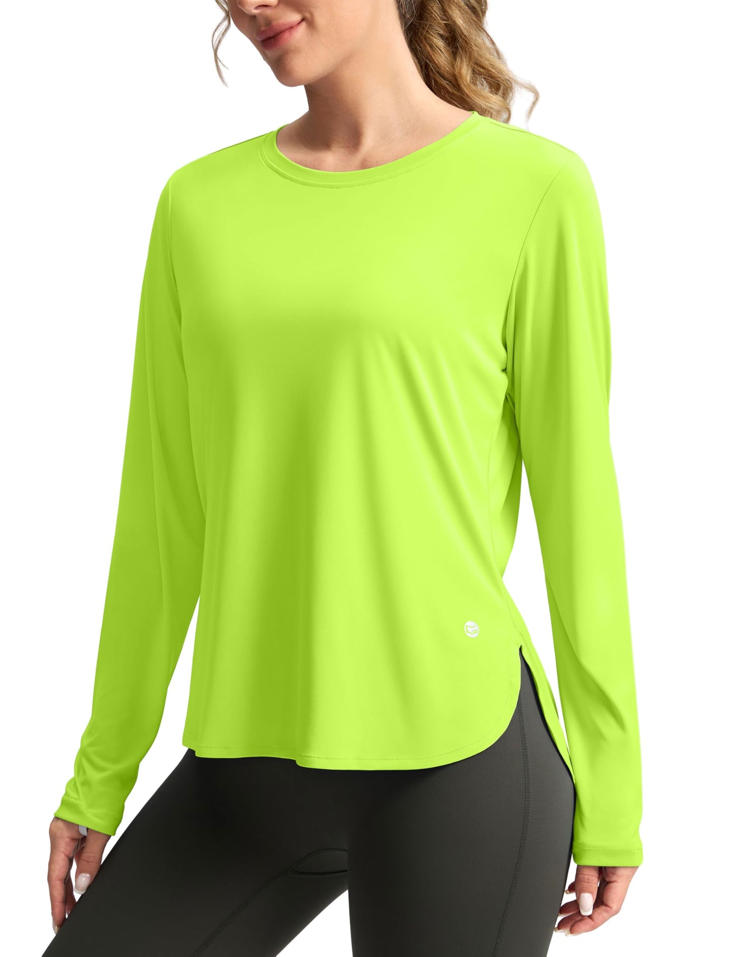 Women's Sun Shirts UPF 50+ Long Sleeve UV Protection Shirt Lightweight Quick Dry Workout Hiking Tops for Women(Bright Green,XXXL)