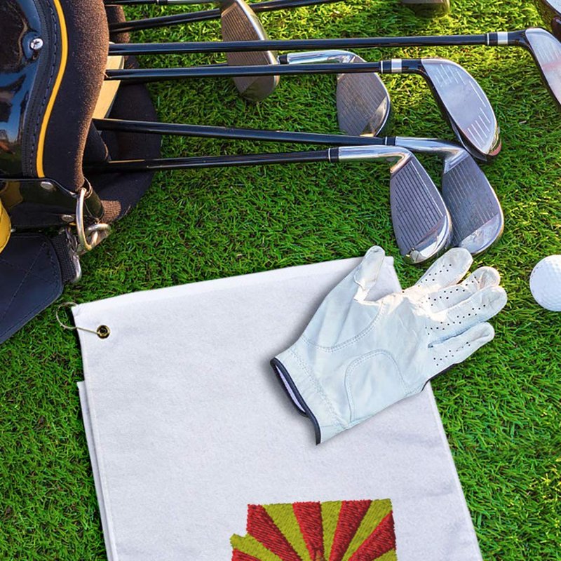 Golf Towel Arizona Flag State Cotton Bag Accessories White