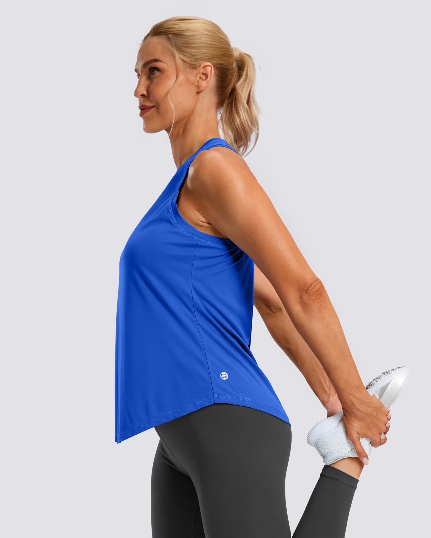 G Gradual Women's Workout Tank Tops Racerback Athletic Yoga Tops Loose Fit Sleeveless Running Gym Sports Shirts for Women(Royal Blue,L)