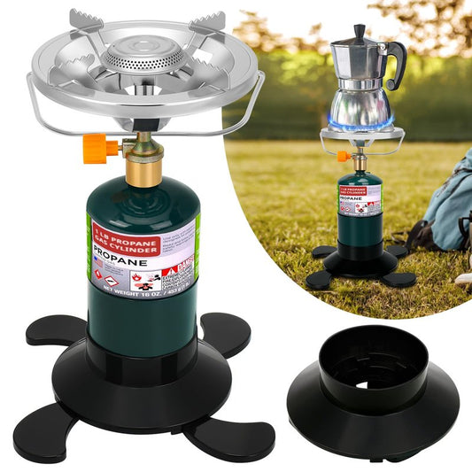 Camping Stove Propane Burner, Portable Camp Stove with Foldable Gas Tank Base, Adjustable Flame Backpacking Cooker for Camping, Small Single Burner Propane Stoves Kit for Hiking Tent Outdoor Cooking