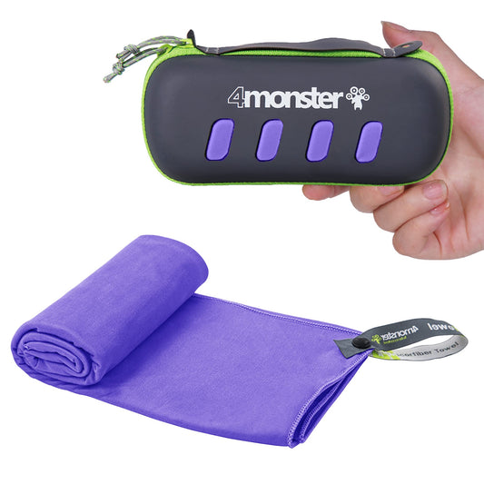 4Monster Microfiber Towel, Travel Towel, Camping Towel, Fast Drying, Soft Light Weight, Suitable for Gym, Beach, Swimming, Backpacking and More (Purple, Medium (24 x 48 inches))