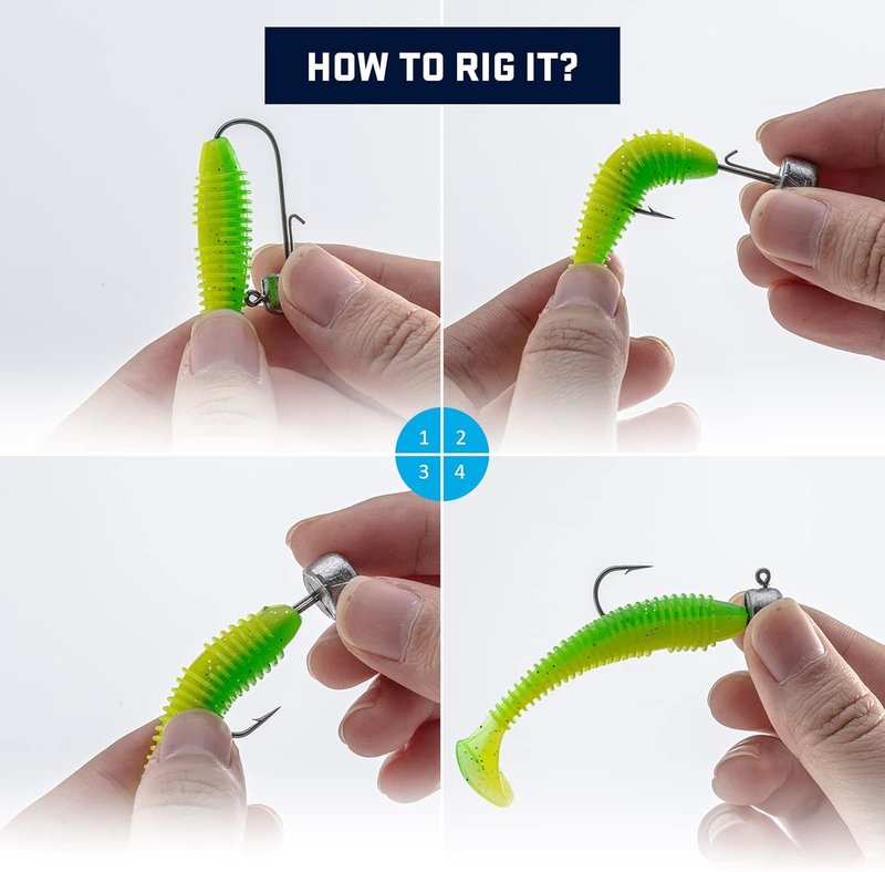 Round Jig Head Hooks for Freshwater & Saltwater Fishing - 50pcs Swimbait Jig Heads with Box | 0.09oz