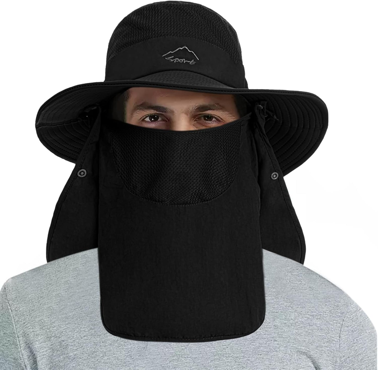 Wide Brim Sun Hat for Women & Men - Removable Neck & Face Flap, UPF 50+ Protection | Ideal for Fishing & Outdoor Activities