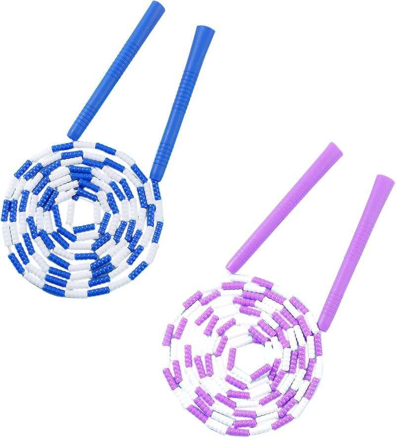Jump Rope - 2 Pack 3.28 Feet Blue & Purple Skipping Ropes with Plastic Handles