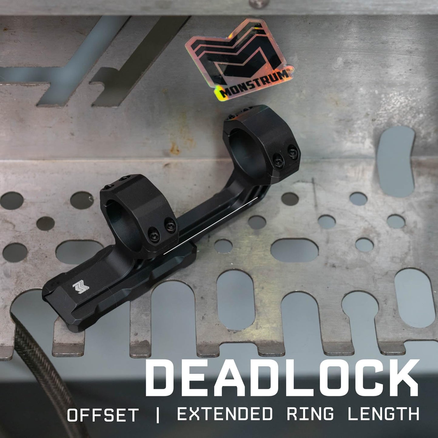Monstrum Deadlock Series Dual Ring Scope Mount | 2 inch Offset Cantilever | 1 inch Diameter