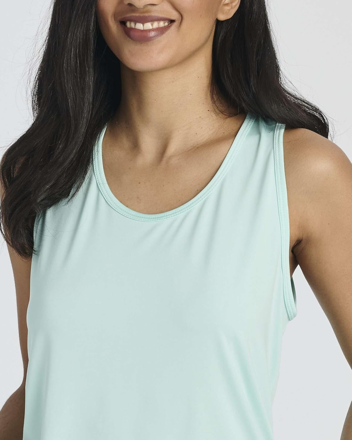 Real Essentials Women's Crossback Keyhole Workout Tank Top - Dry-Fit Sleeveless Yoga Gym | Plus Size Available