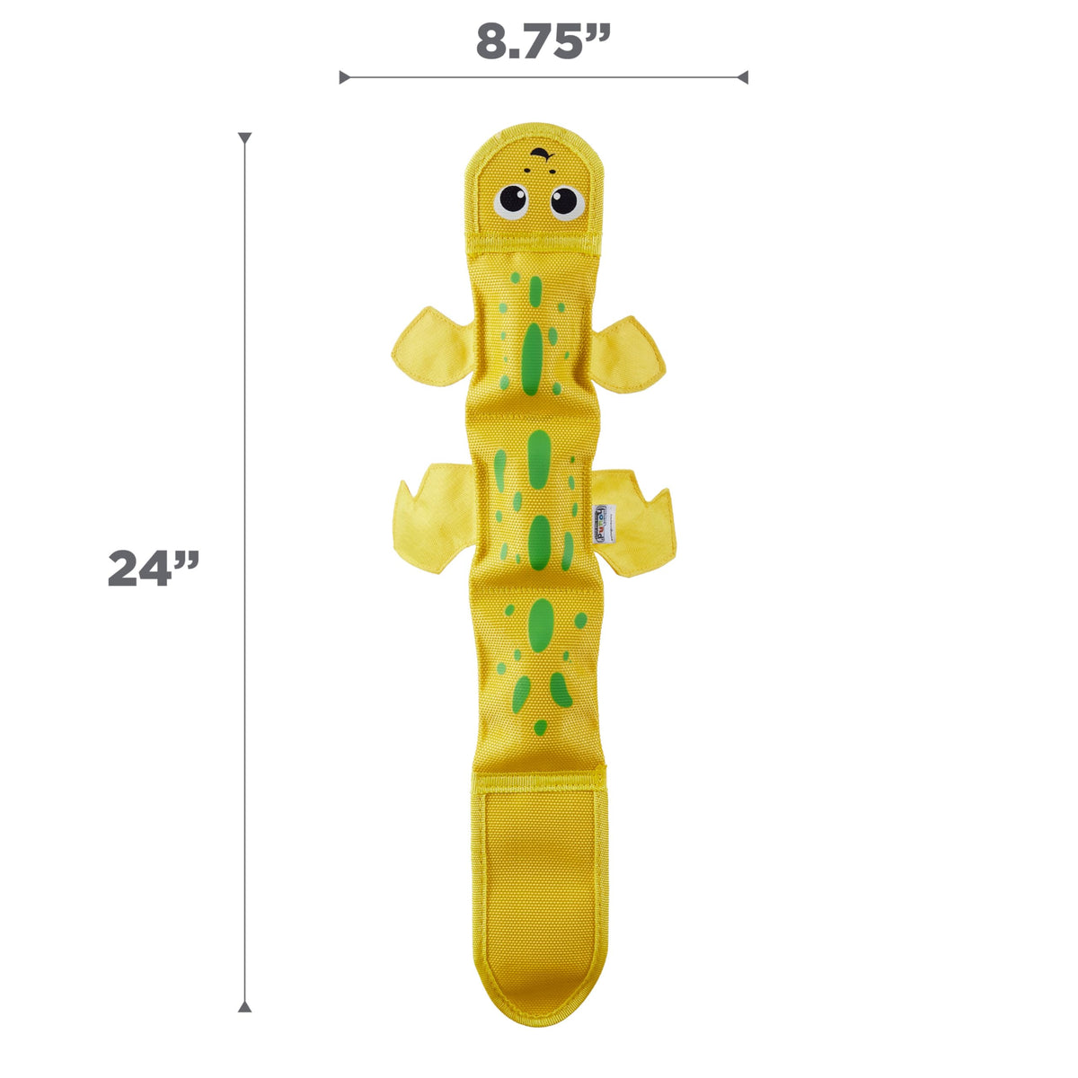 Outward Hound Fire Biterz Yellow Lizard Plush Firehose Material Interactive Dog Toy, Large
