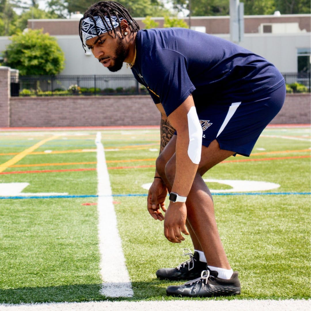SHIELD USA Made Turf Tape Pro Football Arm Tape, 4-Way Stretch, Extra Wide, Waterproof, White