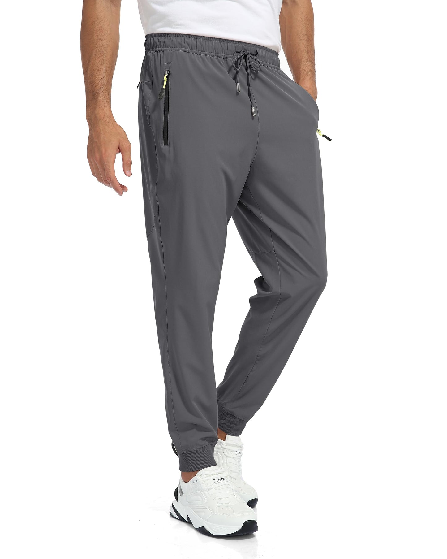 Rapoo Mens Jogger Pants Sweatpants Athletic Workout Drawstring Elastic Waist Comfortable Summer Lightweight Quick Dry Polyester Pants for Men Jogging with Pockets Navy XL/28