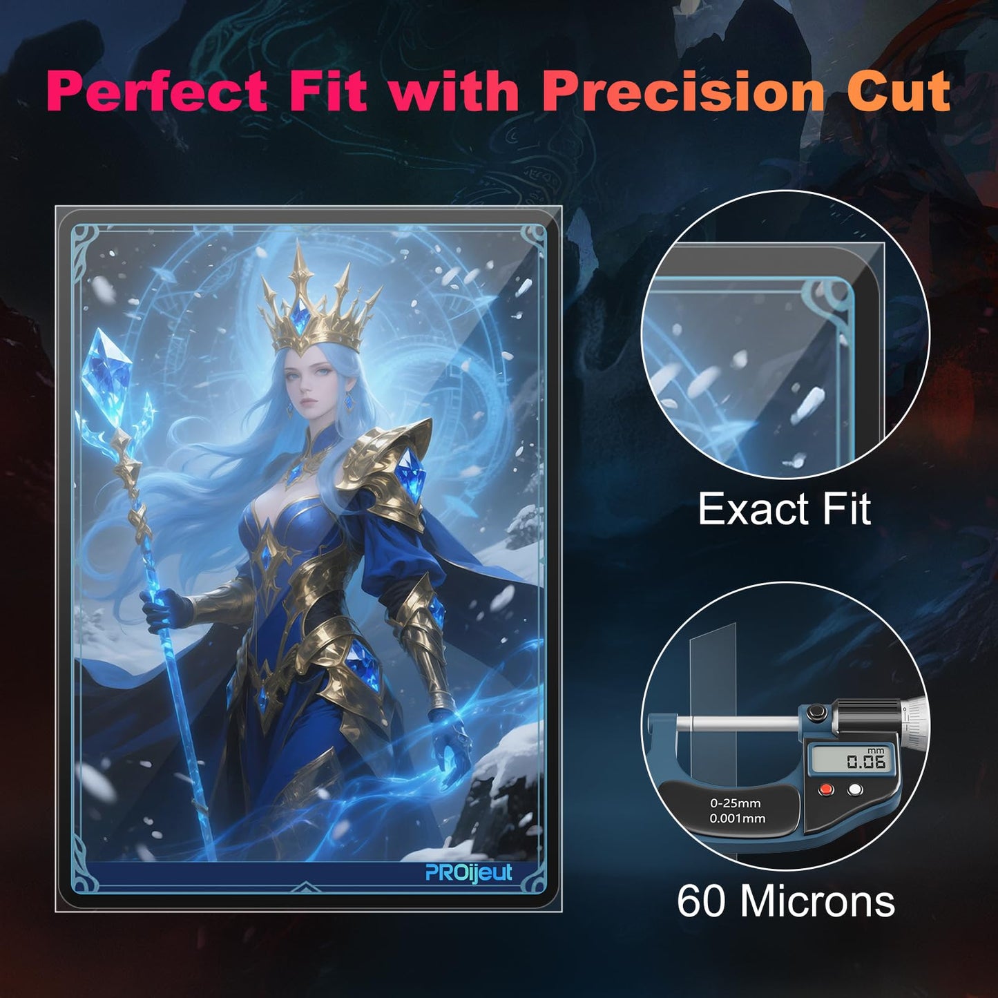 600 Pack Card Sleeves Clear, Perfect Fit Inner Sleeves Ideal for Double-sleeving, Trading Card Sleeve Compatible with MTG, PKM, TCG and Gaming Cards (60 Microns)
