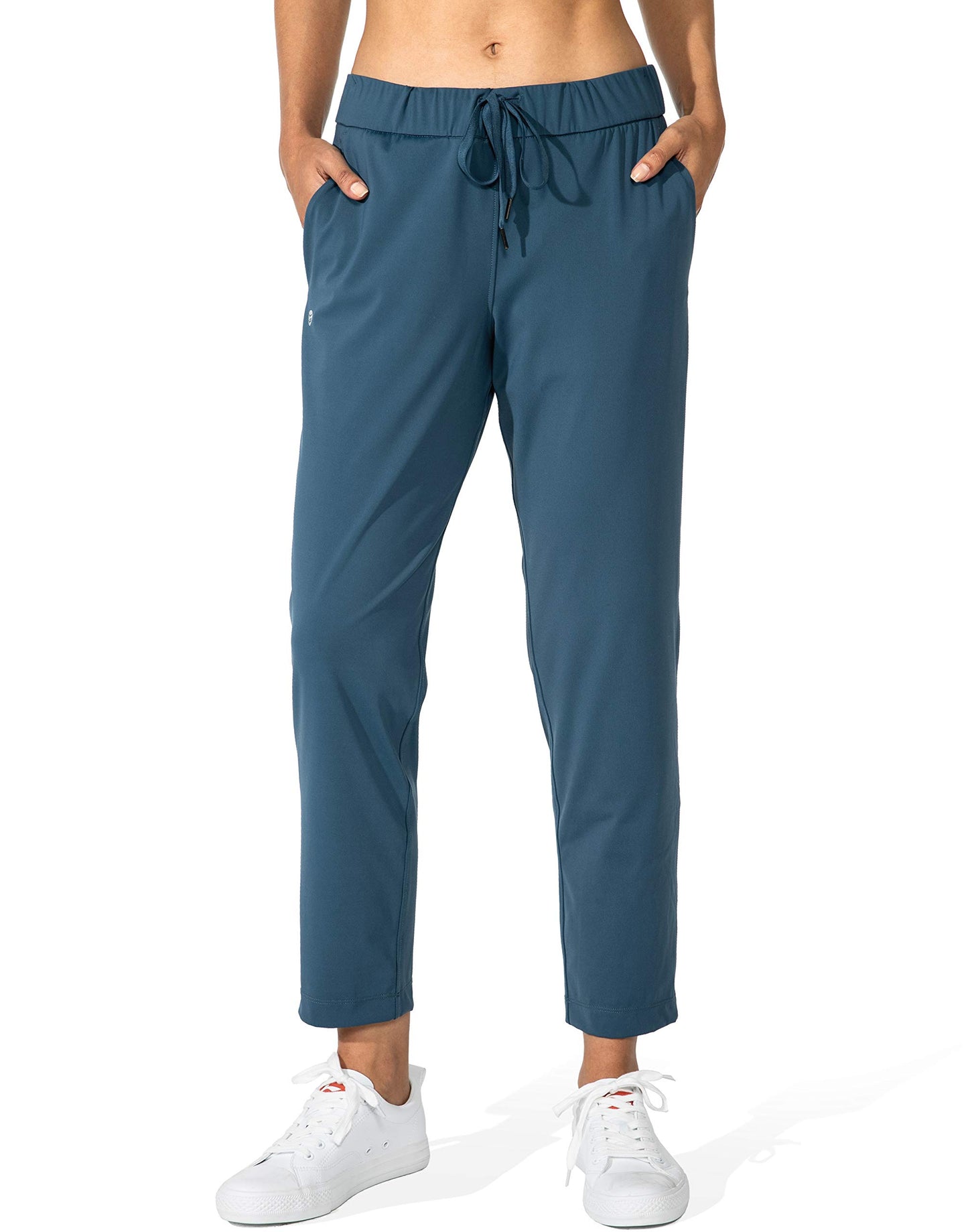G Gradual Women's Pants with Deep Pockets 7/8 Stretch Sweatpants for Women Athletic, Golf, Lounge, Work (Indigo Blue, 3X-Large)