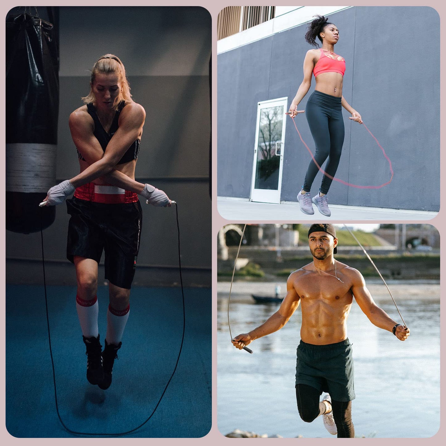 𝐒𝐩𝐞𝐞𝐝 𝐉𝐮𝐦𝐩 𝐑𝐨𝐩𝐞 𝐟𝐨𝐫 𝐅𝐢𝐭𝐧𝐞𝐬𝐬 - Skipping Rope for Women Men Exercise with Adjustable Length Jumping Rope and Alloy & Silicone Handles Suitable for Workout Boxing Home Gym