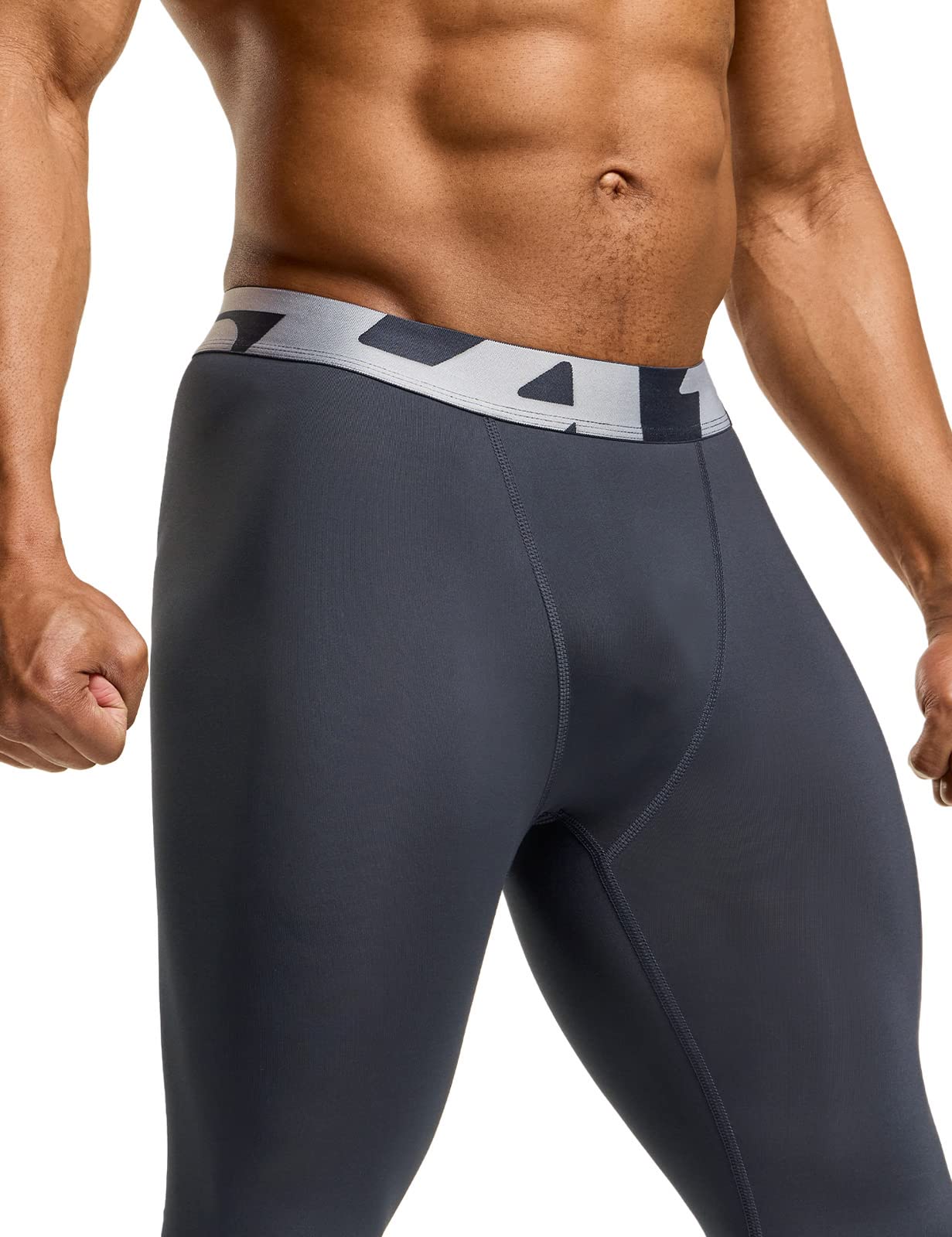 TSLA Men's Compression Pants - Cool Dry Athletic Sports Workout Running Tights Leggings Baselayer, 3pack Cool Dry Dim Black/Charcoal/White, Medium