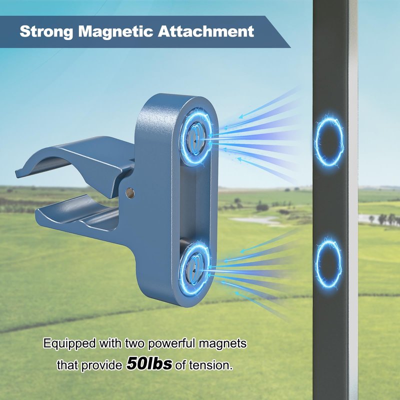 Zihvfzu Universal Magnetic Golf Holder Clip – Sturdy Aluminum Alloy with Secure Grip, Fits Golf Carts, Boats, Fishing Rods, Beach Chairs – Ideal Golf Gift for Men (Holds 30-60 Rings)