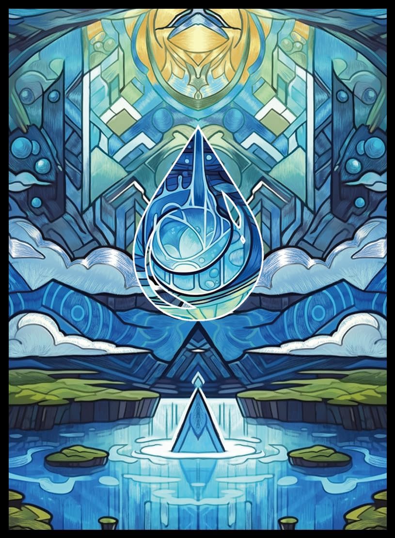 MTG Card Sleeves - 100ct Clear Front & Matte Textured Back - Island Art Deck Protector for Magic The Gathering
