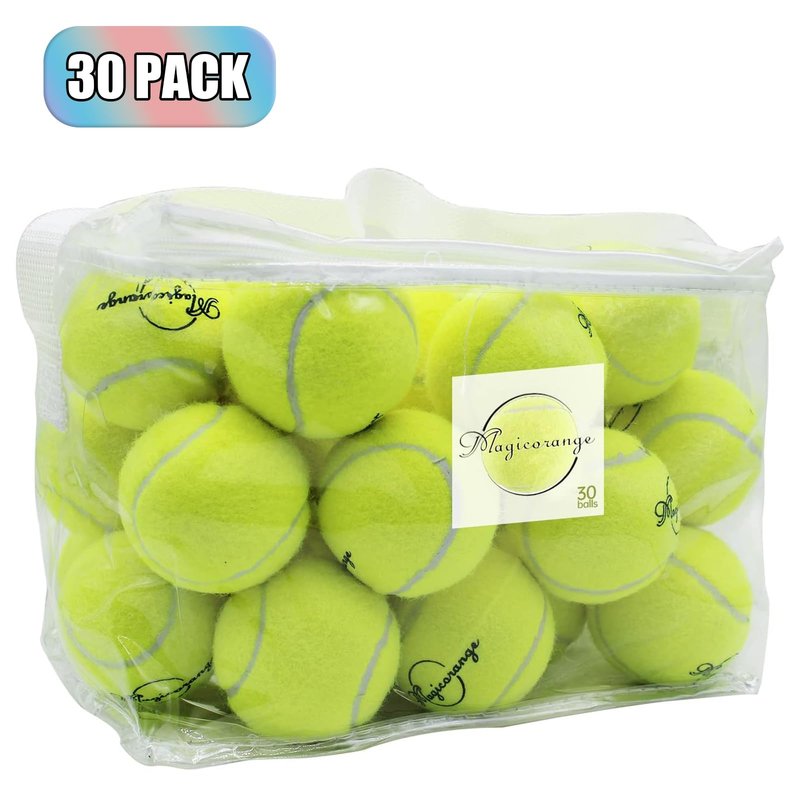 Magicorange Tennis Balls, 30 Pack Advanced Training Tennis Balls Practice Balls, Pet Dog Playing Balls, Come with Mesh Bag for Easy Transport, Good for Beginner Training Ball (Green)