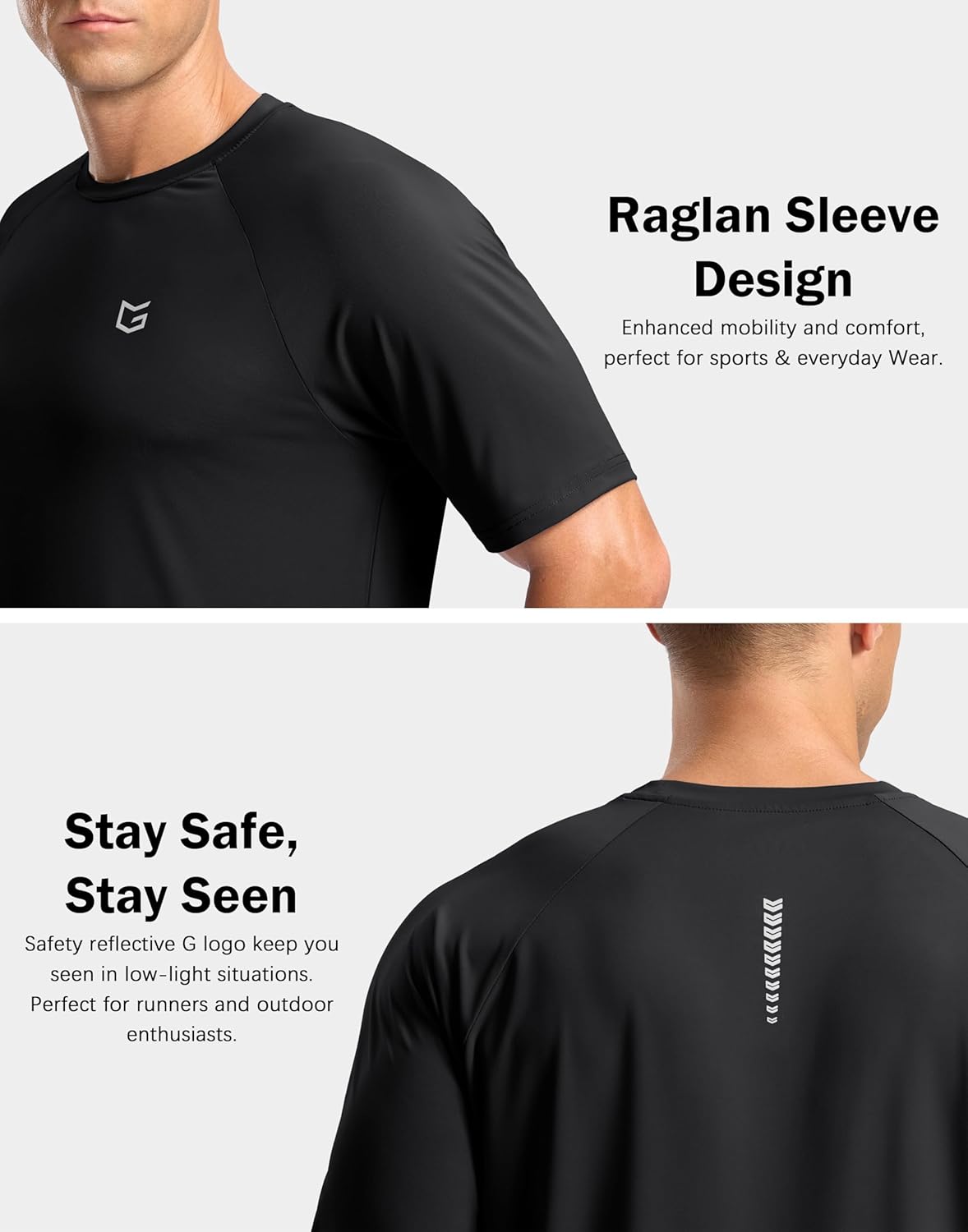 G Gradual Men's Athletic Workout T-Shirts - Moisture-Wicking Cooling Short Sleeve Performance Tee for Gym & Tennis