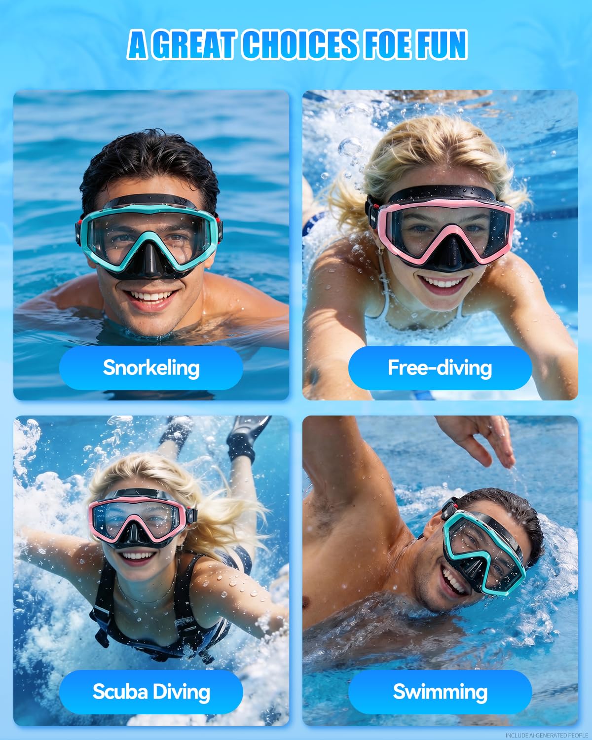 Aegend Swim Goggles for Adults Kids - 220°Wide View Anti-Fog Goggles with Mesh Bag for Indoor Outdoor Pool Beach Swimmming