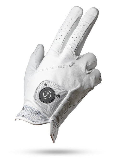 Pins & Aces - Palm Sunday Golf Glove Design - Premium AAA Cabretta Leather, Long-Lasting Durable Tour Glove for Men or Women - Premium Leather Golf Glove Left & Right Hand (Large, Right)