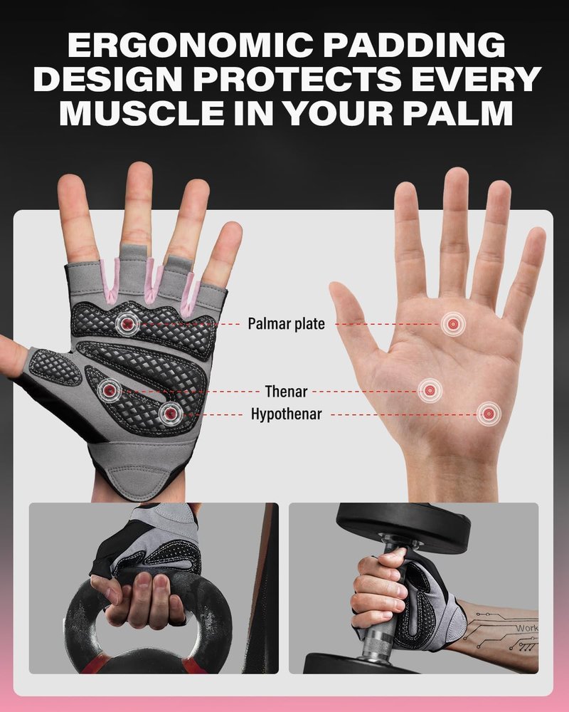 Workout Gloves for Men & Women - Lightweight Weightlifting Gloves with Excellent Grip | Ideal for Gym, Cycling, Fitness, and Climbing