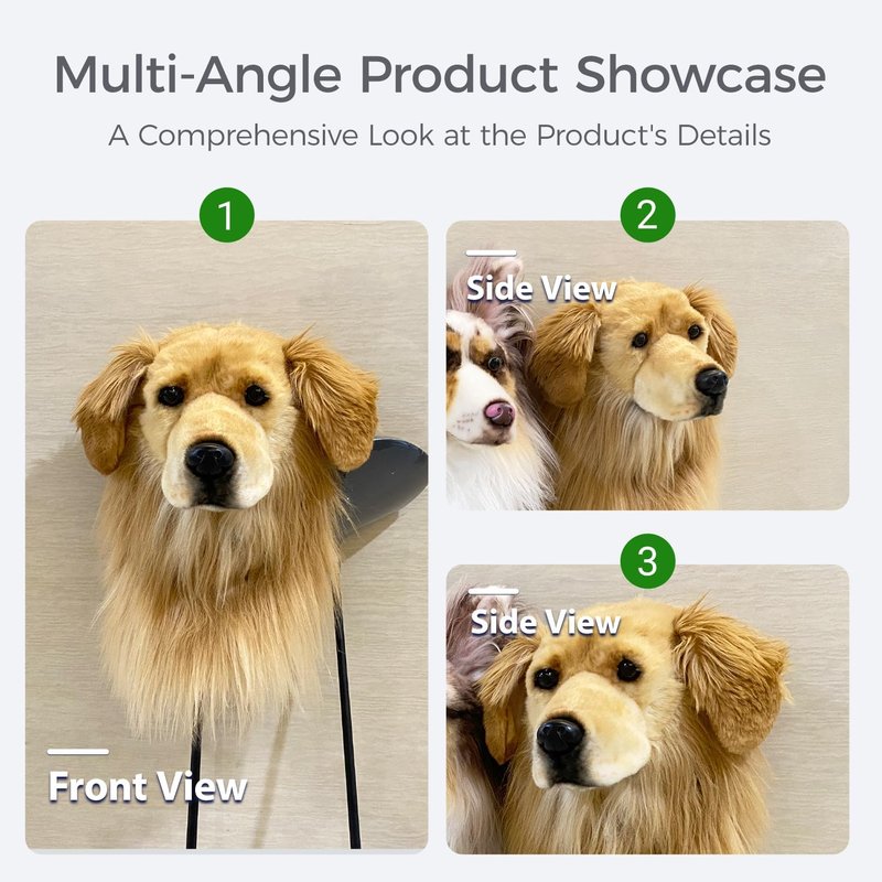 FurEverClone Golden Retriever Golf Club Head Cover for Driver 460cc, Dog-Style Golf Club Decorative Companion, (Golden