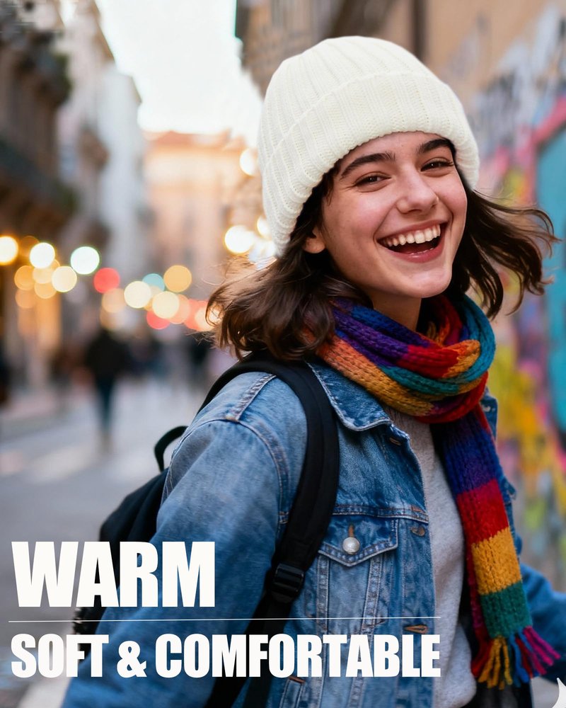 choshion Fleece Lined Wool Beanie Hat for Women Men,Soft Womens Winter Hats Chunky Warm Wool Beanies Hats Snow Ski Skull Cap