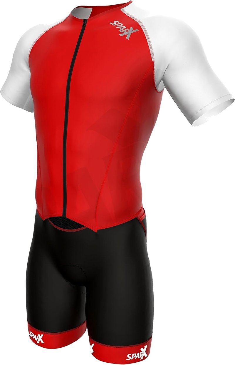 Sparx Men's Elite Aerosuit Triathlon Suit - Short Sleeve Performance Skinsuit for Athletes