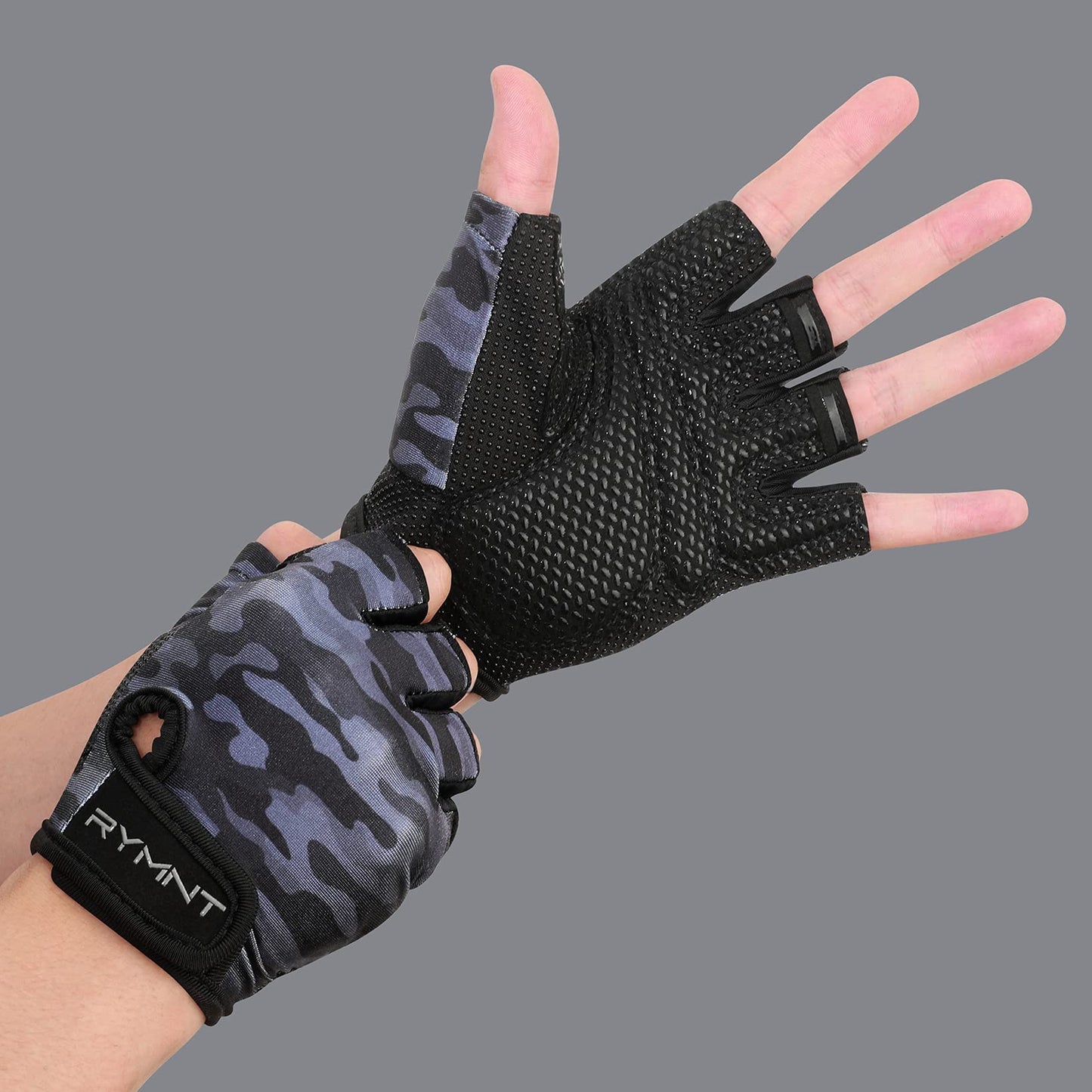 ZEROFIRE Workout Gloves for Women Men - Weight Lifting Gloves with Full Palm Protection & Extra Grip for Women Gym, Weightlifting, Weight Lift, Rowing, Exercise, Sport, Cycling.Camo Grey-Large