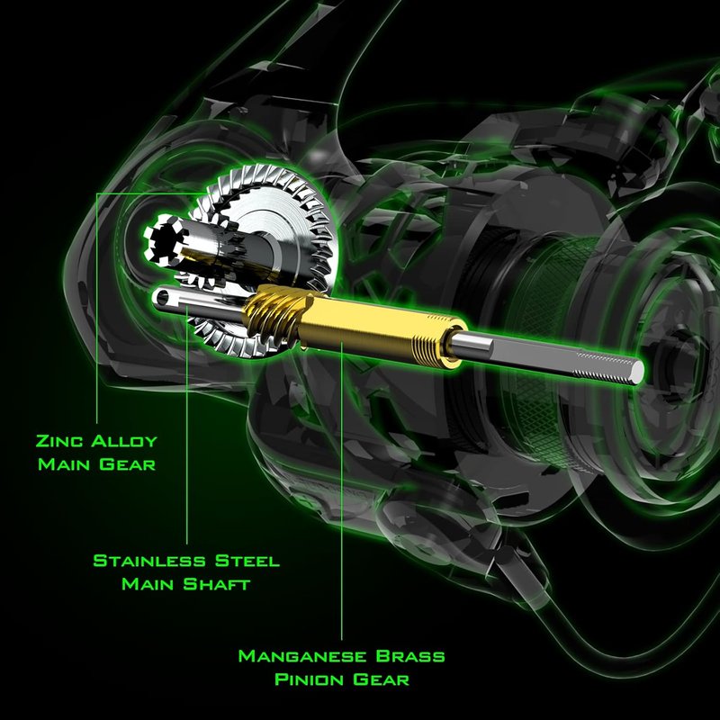 KastKing Zephyr Spinning Reel - Lightweight Carbon Fiber Drag, Stainless Steel Shaft | Sizes 500/1000 - Black/Green/Orange