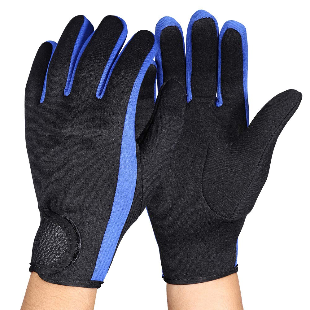 Diving Gloves Neoprene Wetsuits Five Finger Gloves Non Skid Flexible Thermal Material for Snorkeling Swimming Surfing Sailing Kayaking Diving (L Blue)